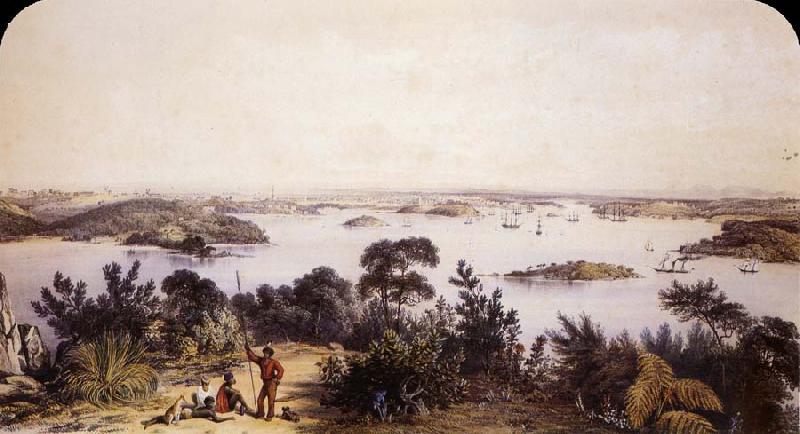 George French Angas The City and Harbour of Sydney